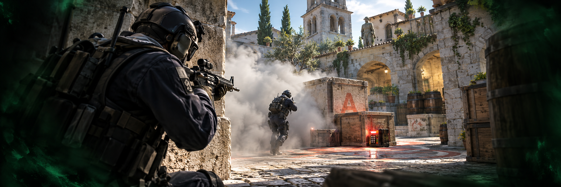 Counter-Strike 2 kamp på et bombsite