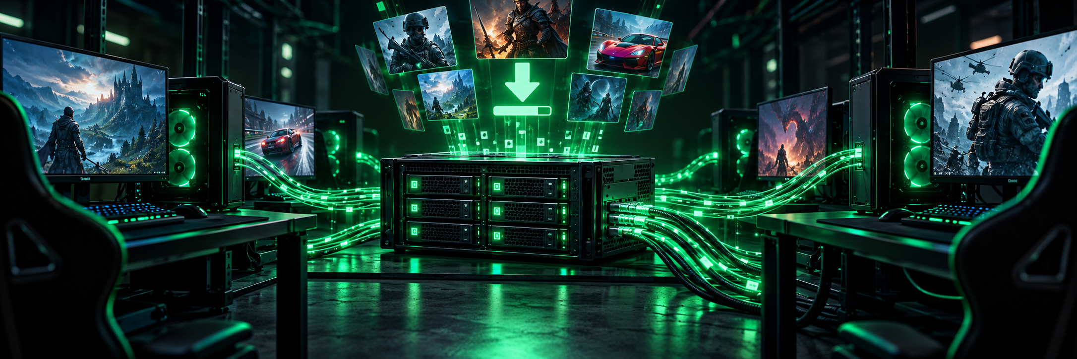 Lokal cache-server som sender spillnedlastinger til PC-er