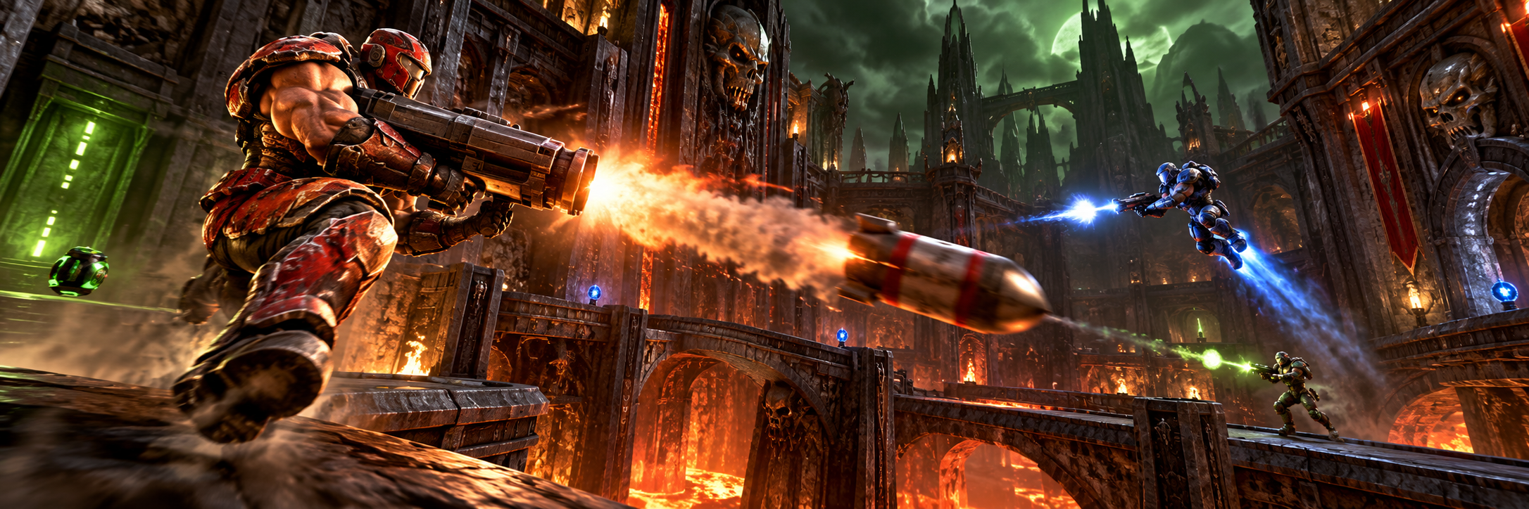 Quake III Arena-kamp i en futuristisk arena